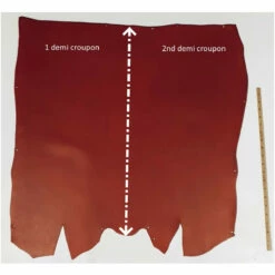 1/2 Croupon Vache - Rouge - Épaisseur 1,8 Mm