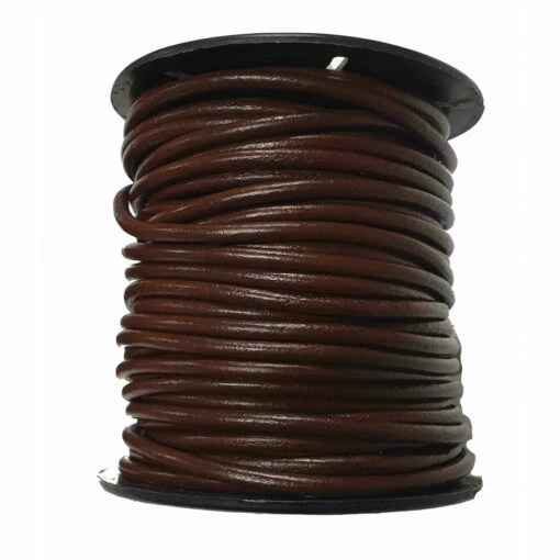 LACET ROND - MARRON - 4mm - BOBINE 25 Mètres -Matériel De Couture Soldes 2024 lacet rond marron 4mm bobine 25 metres