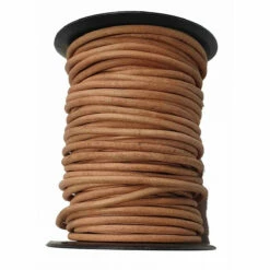 LACET ROND - NATUREL - 4mm - BOBINE 25 Mètres