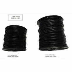 LACET ROND - NOIR - 4mm - BOBINE 25 Mètres -Matériel De Couture Soldes 2024 lacet rond noir 4mm bobine 25 metres 4