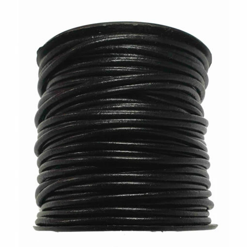 LACET ROND - NOIR - 4mm - BOBINE 25 Mètres -Matériel De Couture Soldes 2024 lacet rond noir 4mm bobine 25 metres