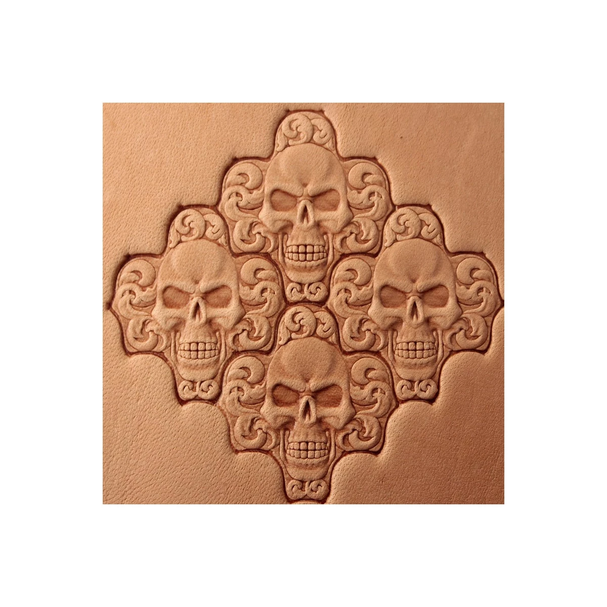 S.N. 383 - SKULL (tête De Mort) FLORAL - GÉOMÉTRIQUE - Matoir à Frapper 4 S.N. 383 - SKULL (tête De Mort) FLORAL - GÉOMÉTRIQUE - Matoir à Frapper – Image 2